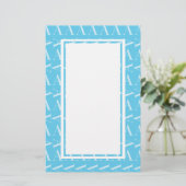 Monogram Initiaal letter A, Aqua blauw Briefpapier (Staand voorkant)