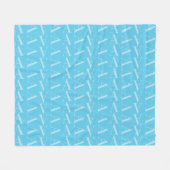 Monogram Initiaal letter A, Aqua blauw Fleece Deken (Voorkant (Horizontaal))