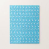Monogram Initiaal letter A, Aqua blauw Legpuzzel (Verticaal)