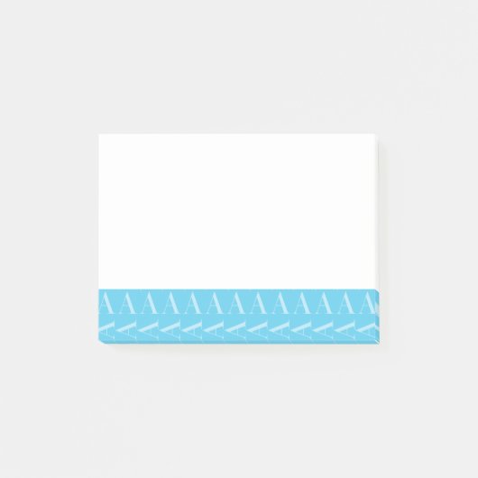Monogram Initiaal letter A, Aqua blauw Post-it® Notes (Voorkant)