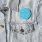 Monogram Initiaal letter A, Aqua blauw Ronde Button 5,7 Cm (In situ)
