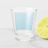 Monogram Initiaal letter A, Aqua blauw Shot Glas (Achterkant)