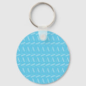Monogram Initiaal letter A, Aqua blauw Sleutelhanger (Achterkant)