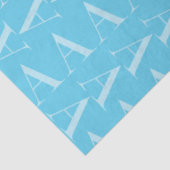 Monogram Initiaal letter A, Aqua blauw Tissuepapier (Detail)