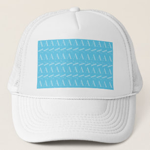 Monogram Initiaal letter A, Aqua blauw Trucker Pet