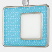 Monogram Initiaal letter A, Aqua blauw Verzilverd Kader Ornament (Links)