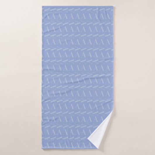 Monogram Initiaal Letter A, Blue Badhanddoek (Badhanddoek)