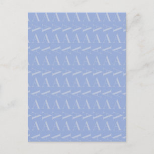 Monogram Initiaal Letter A, Blue Briefkaart