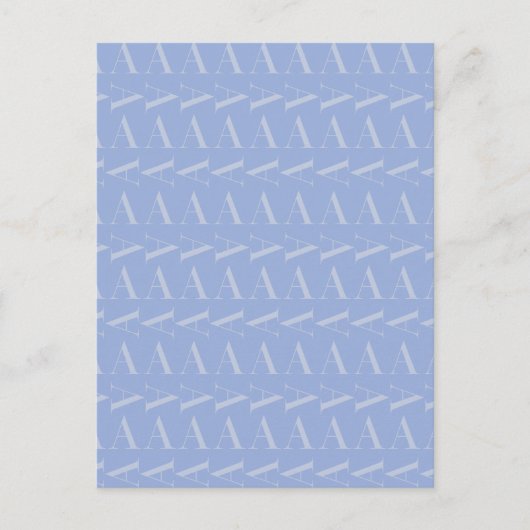 Monogram Initiaal Letter A, Blue Briefkaart (Voorkant)