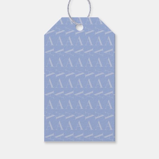 Monogram Initiaal Letter A, Blue Cadeaulabel (Voorkant)