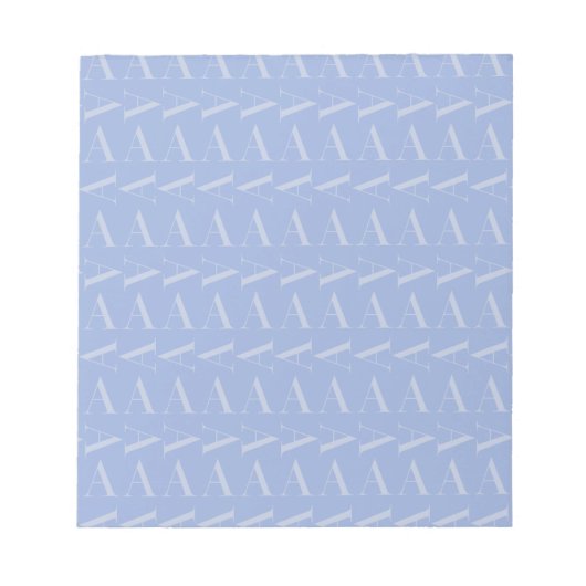 Monogram Initiaal Letter A, Blue Notitieblok (Voorkant)