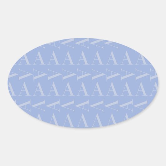 Monogram Initiaal Letter A, Blue Ovale Sticker (Voorkant)