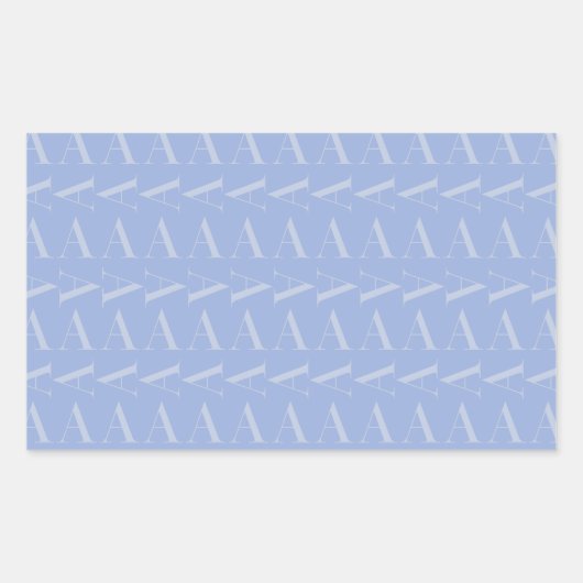 Monogram Initiaal Letter A, Blue Rechthoekige Sticker (Voorkant)