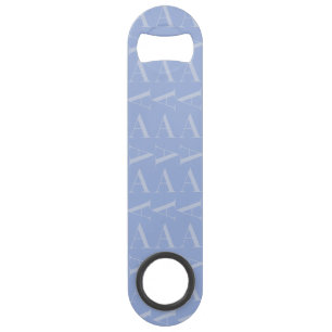 Monogram Initiaal Letter A, Blue Speed Flessenopener