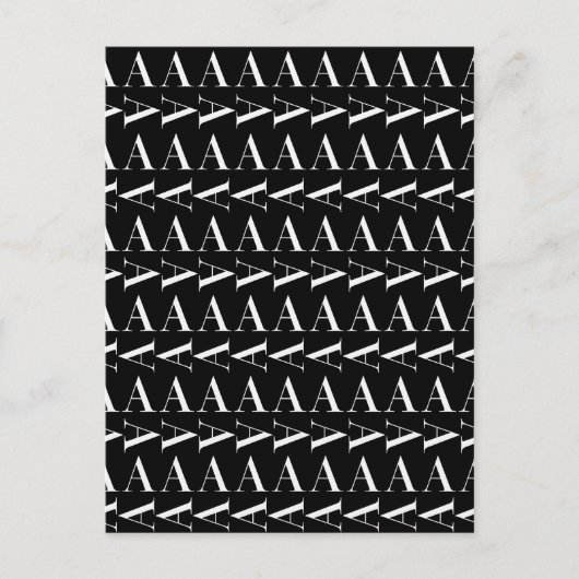 Monogram Initiaal letter A Briefkaart (Voorkant)