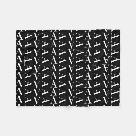 Monogram Initiaal letter A Fleece Deken (Voorkant (Horizontaal))