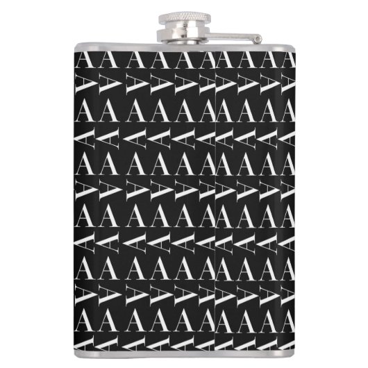 Monogram Initiaal letter A Heupfles (Achterkant)