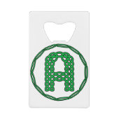 Monogram Initiaal letter A in Keltische stijl Kredietkaart Flessenopener (Voorkant)