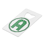 Monogram Initiaal letter A in Keltische stijl Kredietkaart Flessenopener (Achterkant Gekanteld)