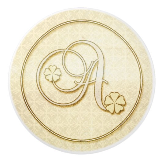 monogram Initiaal letter A Keramische Knop (Voorkant)