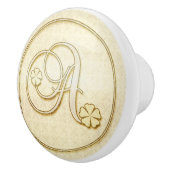 monogram Initiaal letter A Keramische Knop (Rechts)