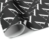 Monogram Initiaal Letter A, kies Achtergrondkleur Cadeaupapier (Rol Hoek)