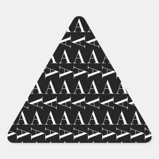 Monogram Initiaal Letter A, kies Achtergrondkleur Driehoek Sticker (Voorkant)