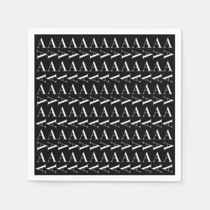 Monogram Initiaal Letter A, kies Achtergrondkleur Servet
