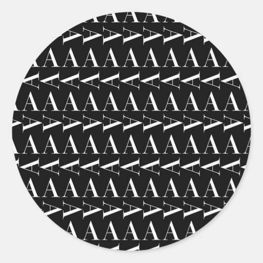 Monogram Initiaal letter A Ronde Sticker (Voorkant)
