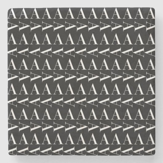 Monogram Initiaal letter A Stenen Onderzetter (Voorkant)