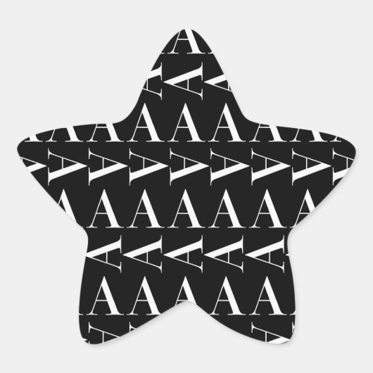 Monogram Initiaal letter A Ster Sticker (Voorkant)