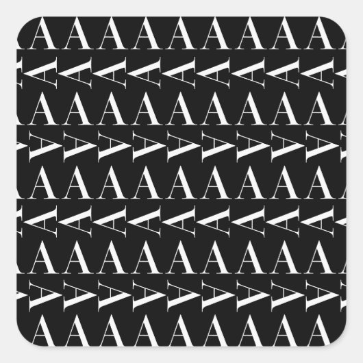 Monogram Initiaal letter A Vierkante Sticker (Voorkant)