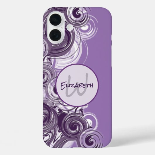 Monogram Initiaal Letter Abstracte strijkgolven Case-Mate iPhone Case (Achterkant)