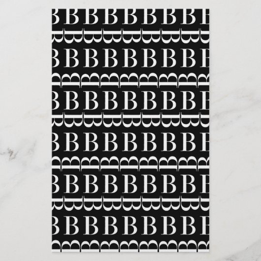 Monogram Initiaal letter B Briefpapier (Voorkant)