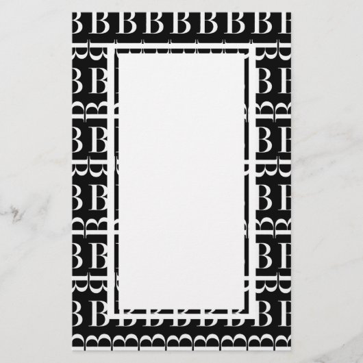 Monogram Initiaal letter B Briefpapier (Voorkant)