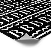 Monogram Initiaal Letter B, Kies Achtergrondkleur Poster (Hoek)