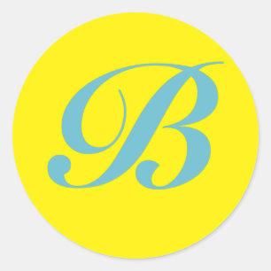 Monogram Initiaal letter B Ronde Sticker