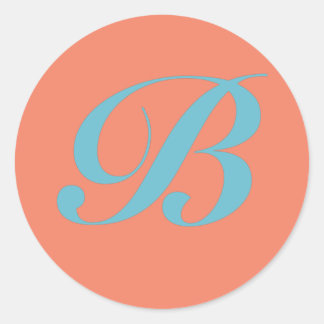 Monogram Initiaal letter B Ronde Sticker