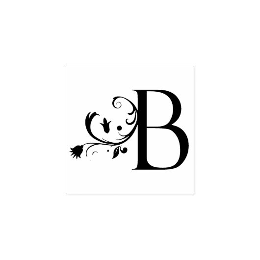 Monogram  initiaal letter B Rubberstempel (Afrduk)
