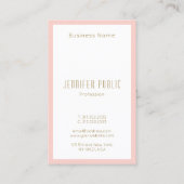 Monogram Initiaal Letter Blush Pink Gold Verticaal Visitekaartje (Achterkant)