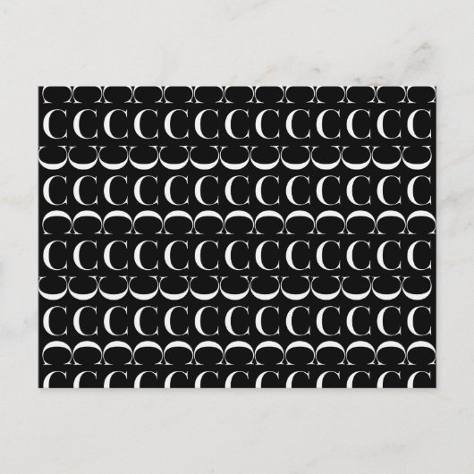 Monogram Initiaal letter C Briefkaart (Voorkant)