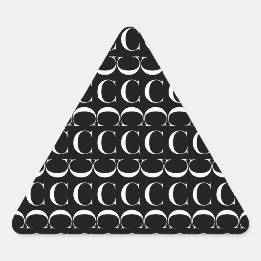 Monogram Initiaal letter C Driehoek Sticker (Voorkant)