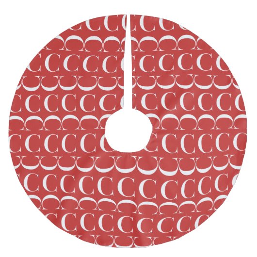 Monogram Initiaal letter C Kerstboom Rok (Voorkant)
