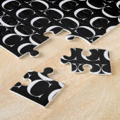 Monogram Initiaal Letter C, kies Achtergrondkleur Legpuzzel (Zijkant)