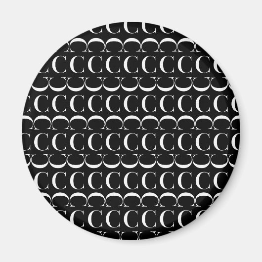 Monogram Initiaal letter C Magneet (Voorkant)