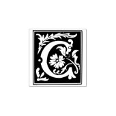 Monogram initiaal letter C Rubberstempel (Afrduk)