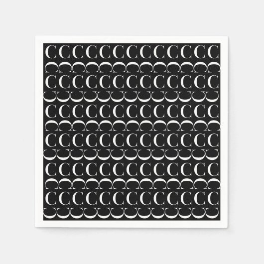 Monogram Initiaal letter C Servetten (Voorkant)