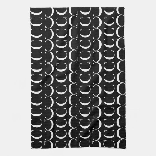 Monogram Initiaal letter C Theedoek (Verticaal)