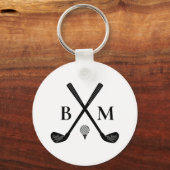 Monogram Initiaal Letter Creëer Uw eigen golfclub Sleutelhanger (Voorkant)