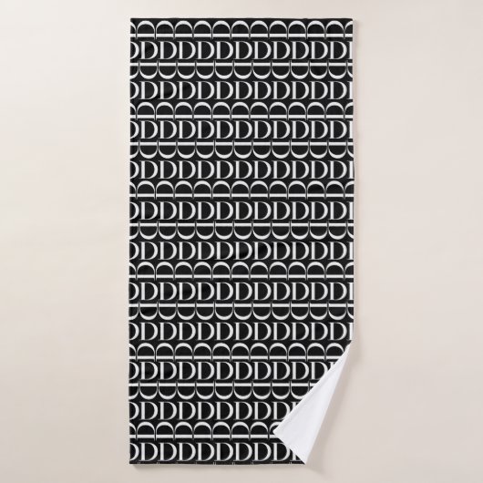 Monogram Initiaal letter D Badhanddoek (Badhanddoek)